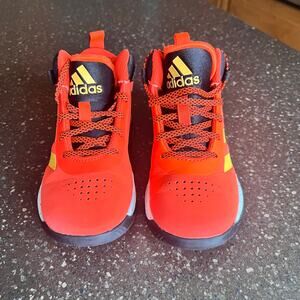 Adidas Boys Cross Em Up Sneakers Basketball Orange, Black, Yellow Sneakers Sz 1